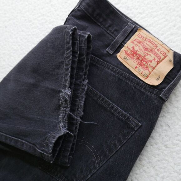 Vtg Levi's 501-0660 Jeans Mens 36x30 Y2K 2000s Black Button Fly Straight Leg - Picture 12 of 16